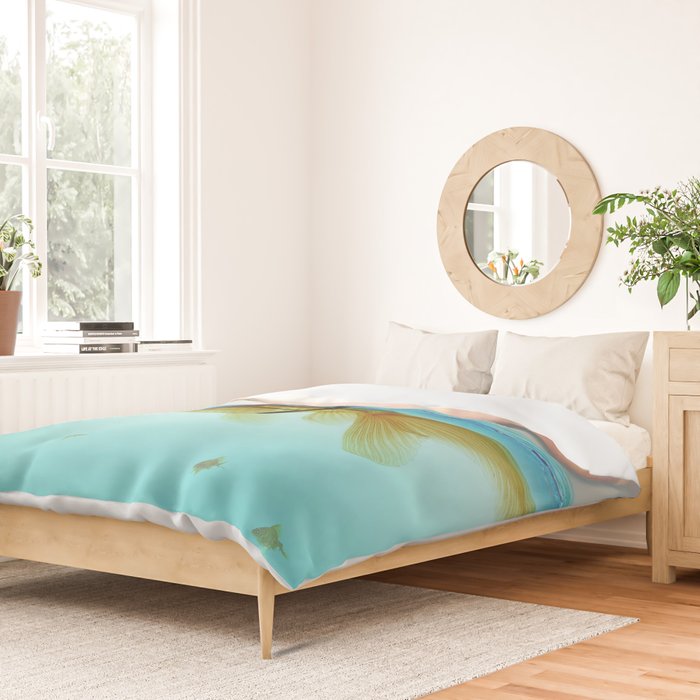 goldfish with a shark fin Duvet Cover Gallery Image 2
