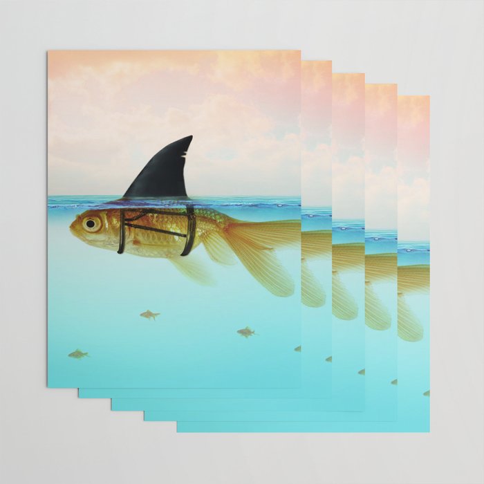 goldfish with a shark fin Wrapping Paper Gallery Image 3