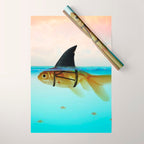 goldfish with a shark fin Wrapping Paper Gallery Image 1