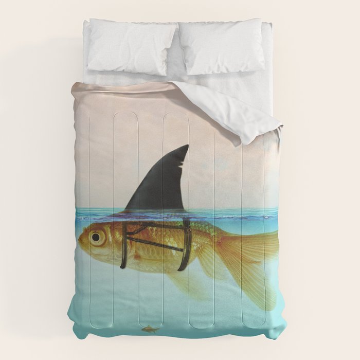 goldfish with a shark fin Comforter Gallery Image 6
