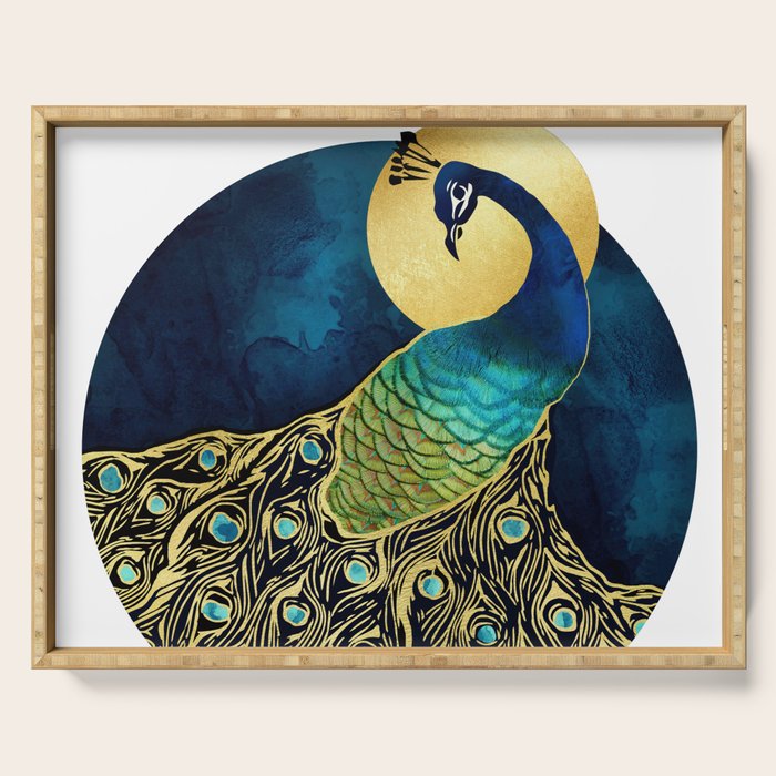 Golden Peacock Serving Tray Gallery Image 1