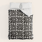 Black and white retro flower art pattern Duvet Cover Gallery Image 6
