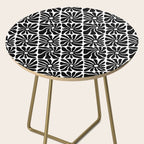 Black and white retro flower art pattern Side Table Gallery Image 2