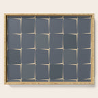 Flux Midcentury Modern Check Grid Pattern in Slate Blue Gray and Sand Beige Serving Tray Gallery Image 1