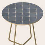 Flux Midcentury Modern Check Grid Pattern in Slate Blue Gray and Sand Beige Side Table Gallery Image 2