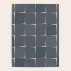 Flux Midcentury Modern Check Grid Pattern in Slate Blue Gray and Sand Beige Poster Gallery Image 4