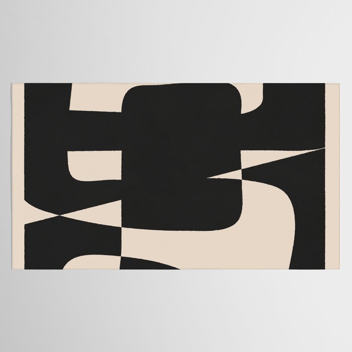 Modern Black And White Abstract Art 5 Tablecloth Gallery Image 2