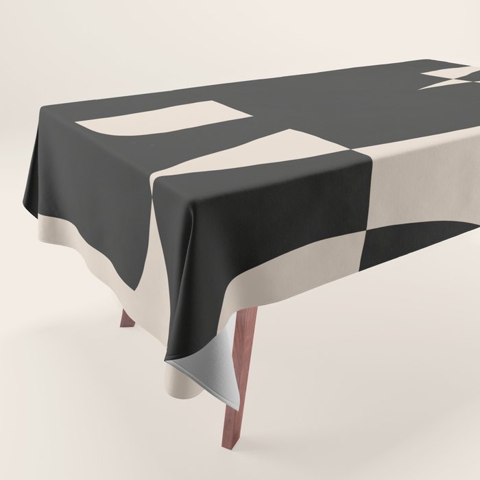 Modern Black And White Abstract Art 5 Tablecloth Gallery Image 1