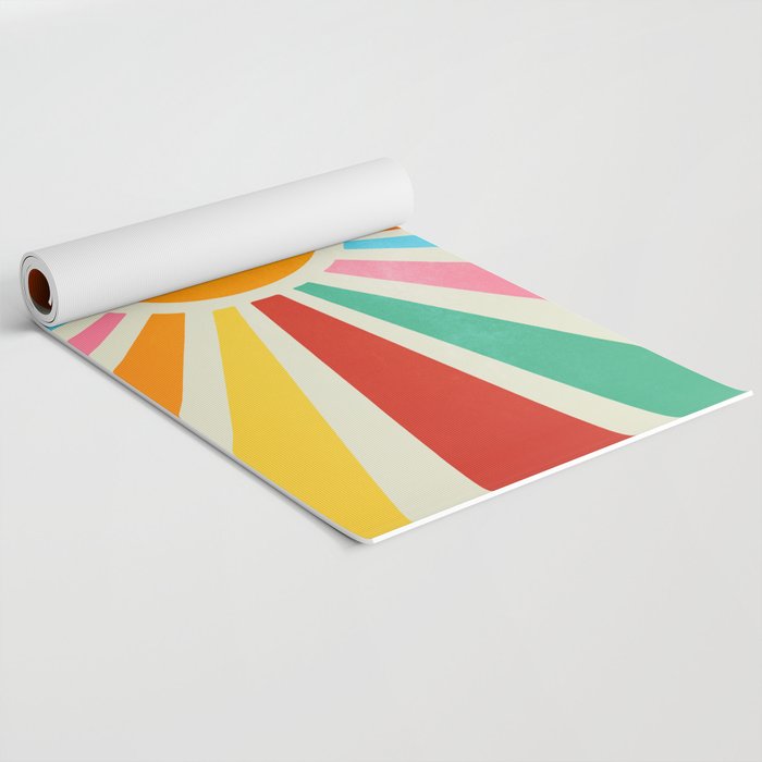 Retro Sunrise: Rainbow Edition Yoga Mat Gallery Image 2