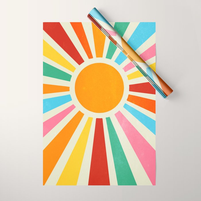 Retro Sunrise: Rainbow Edition Wrapping Paper Gallery Image 1
