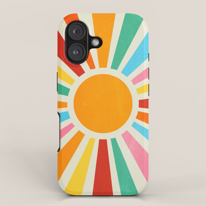Retro Sunrise: Rainbow Edition iPhone Case Gallery Image 1