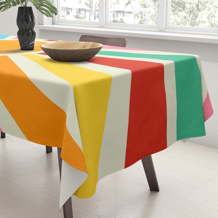 Retro Sunrise: Rainbow Edition Tablecloth Gallery Image 3