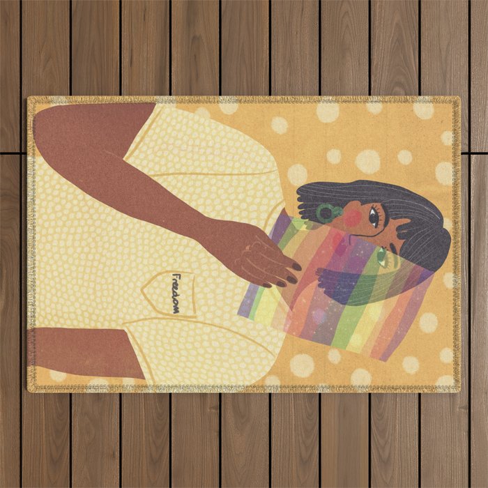 Pride Rainbow  Portrait Outdoor Rug Gallery Image 1