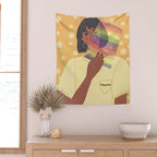 Pride Rainbow  Portrait Wall Tapestry Gallery Image 2