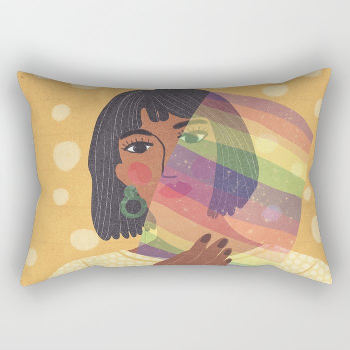 Pride Rainbow  Portrait Rectangular Pillow Gallery Image 1