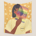 Pride Rainbow  Portrait Wall Tapestry Gallery Image 4