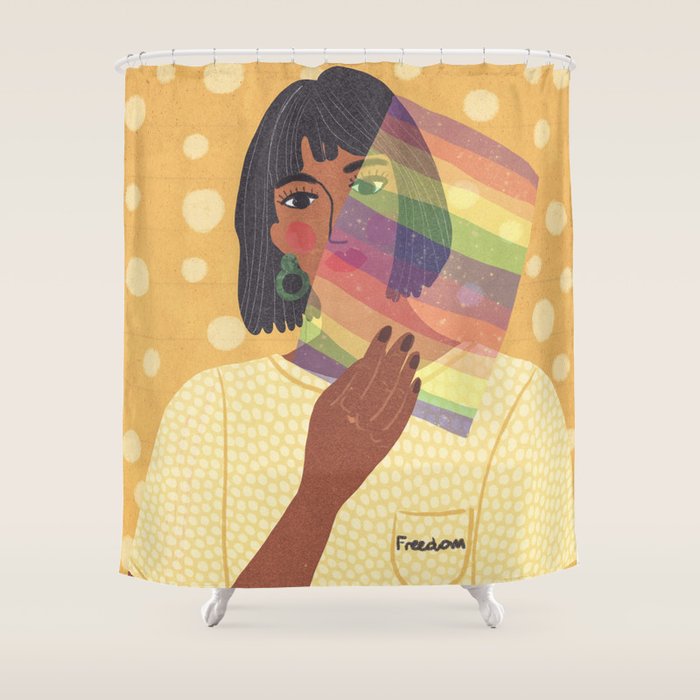 Pride Rainbow  Portrait Shower Curtain Gallery Image 1