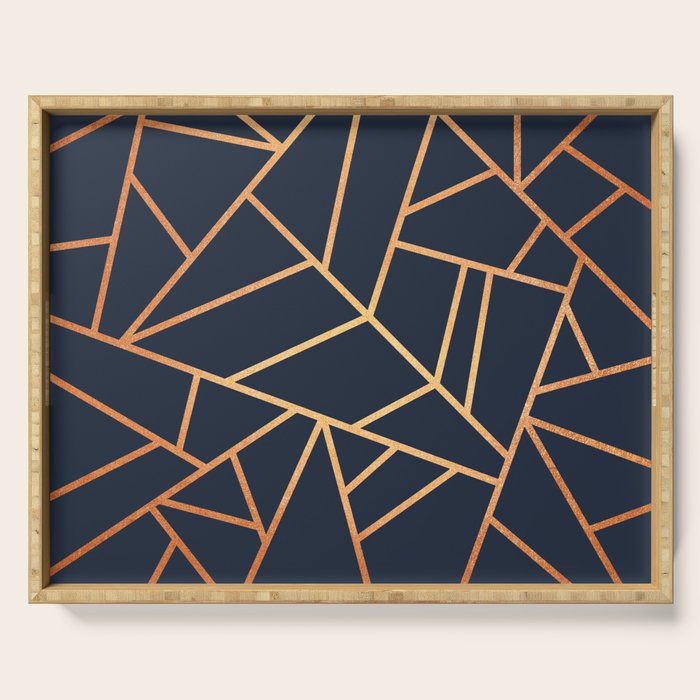 Copper and Midnight Navy Serving Tray Gallery Image 1