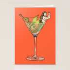 Martini Mermaid Cocktail Stationery Card Gallery Image 2