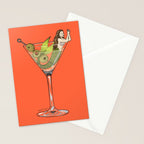 Martini Mermaid Cocktail Stationery Card Gallery Image 2