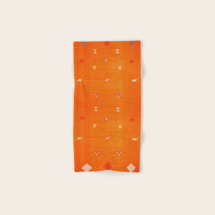 Orange Oriental Traditional Creative Berber Moroccan Fabric Style Bath Towel Gallery Image 1