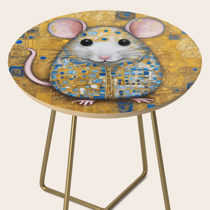 Gustav Klimt Style Mouse with Pink Ears Side Table Gallery Image 2
