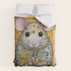 Gustav Klimt Style Mouse with Pink Ears Duvet Cover Gallery Image 6