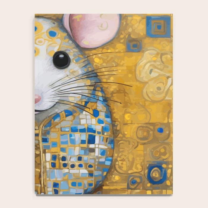 Gustav Klimt Style Mouse with Pink Ears Notebook Gallery Image 4