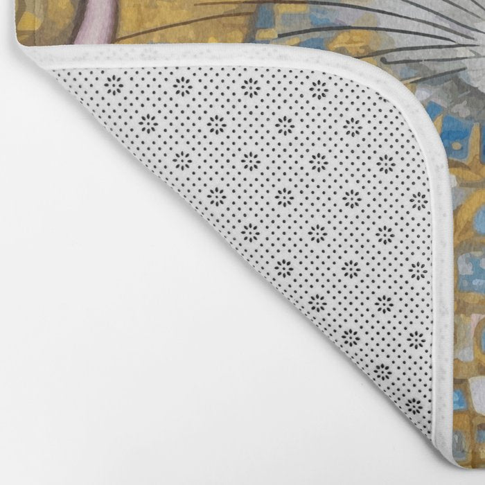Gustav Klimt Style Mouse with Pink Ears Bath Mat Gallery Image 2