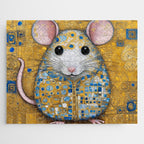 Gustav Klimt Style Mouse with Pink Ears Jigsaw Puzzle Gallery Image 1