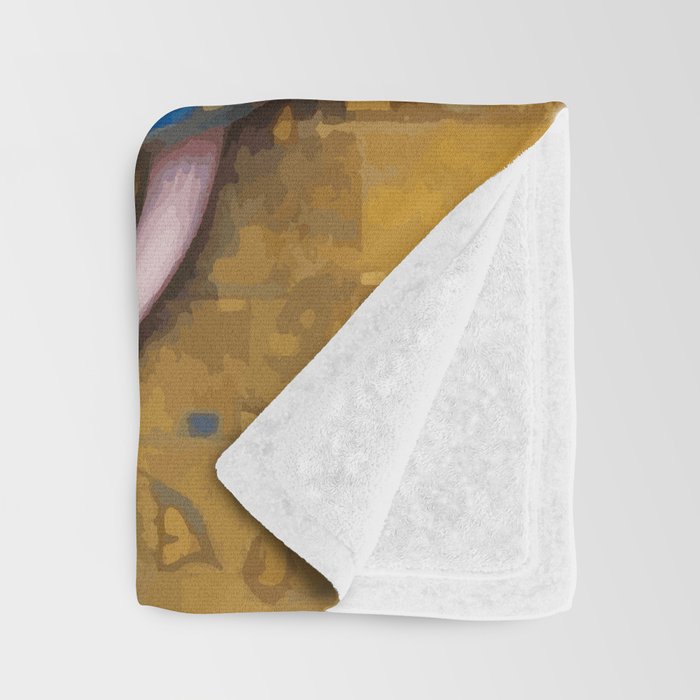 Gustav Klimt Style Mouse with Pink Ears Throw Blanket Gallery Image 3