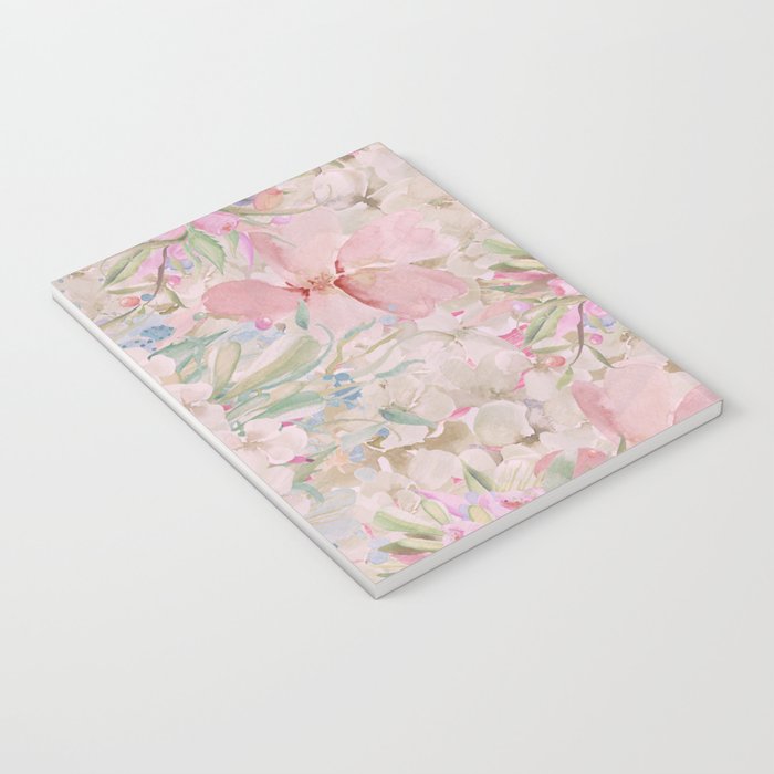 Modern Pastel Pink Watercolor Chic Floral Notebook Gallery Image 3
