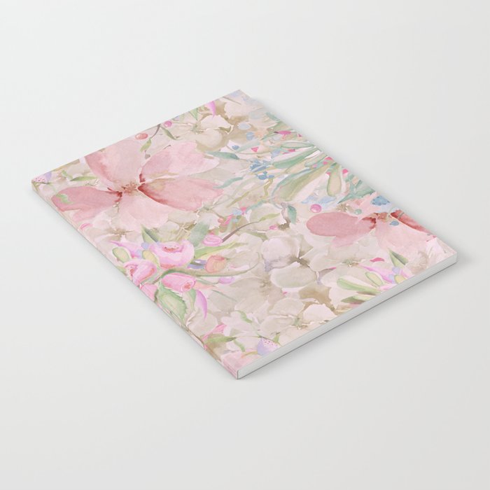 Modern Pastel Pink Watercolor Chic Floral Notebook Gallery Image 1