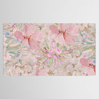 Modern Pastel Pink Watercolor Chic Floral Tablecloth Gallery Image 2