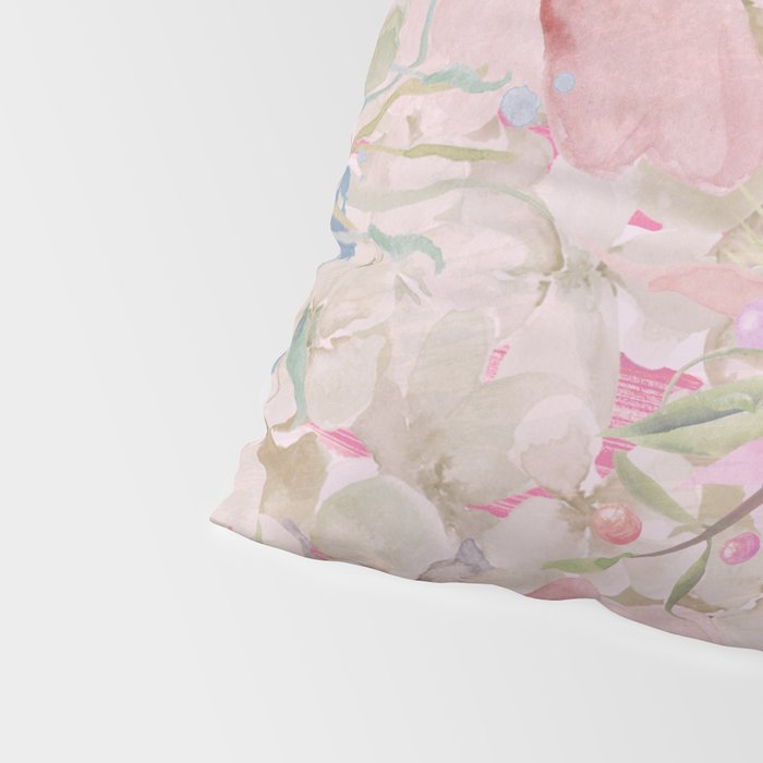 Modern Pastel Pink Watercolor Chic Floral Pillow Sham Gallery Image 4