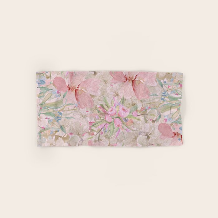 Modern Pastel Pink Watercolor Chic Floral Towels Gallery Image 1