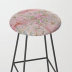 Modern Pastel Pink Watercolor Chic Floral Stool Gallery Image 2