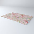 Modern Pastel Pink Watercolor Chic Floral Rug Gallery Image 3