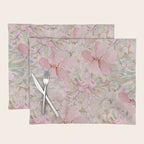 Modern Pastel Pink Watercolor Chic Floral Placemat Gallery Image 1