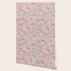 Modern Pastel Pink Watercolor Chic Floral Wallpaper Gallery Image 2