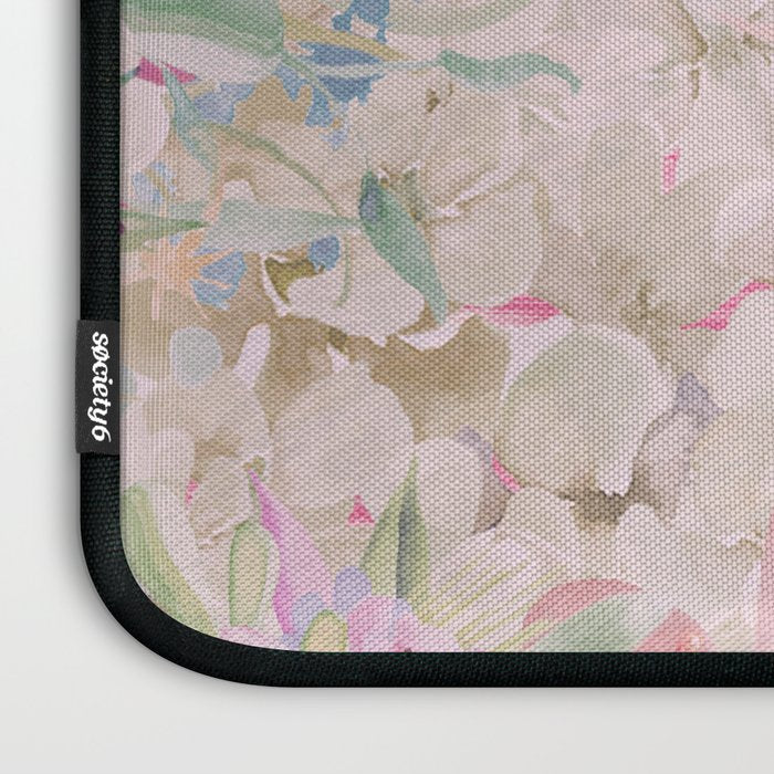 Modern Pastel Pink Watercolor Chic Floral Laptop Sleeve Gallery Image 3