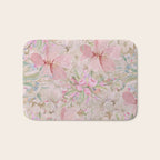 Modern Pastel Pink Watercolor Chic Floral Bath Mat Gallery Image 1
