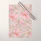Modern Pastel Pink Watercolor Chic Floral Wrapping Paper Gallery Image 1