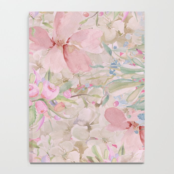 Modern Pastel Pink Watercolor Chic Floral Notebook Gallery Image 4