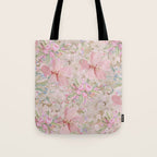 Modern Pastel Pink Watercolor Chic Floral Tote Bag Gallery Image 1