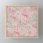 Modern Pastel Pink Watercolor Chic Floral Mini Art Print Gallery Image 1