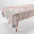 Modern Pastel Pink Watercolor Chic Floral Tablecloth Gallery Image 1
