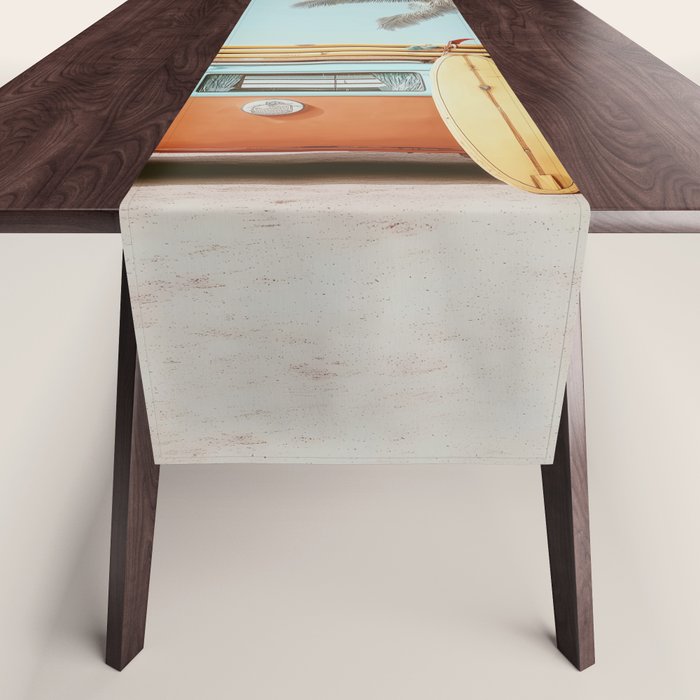 Surf Van II - Vintage Coastal Adventure Print Table Runner Gallery Image 1