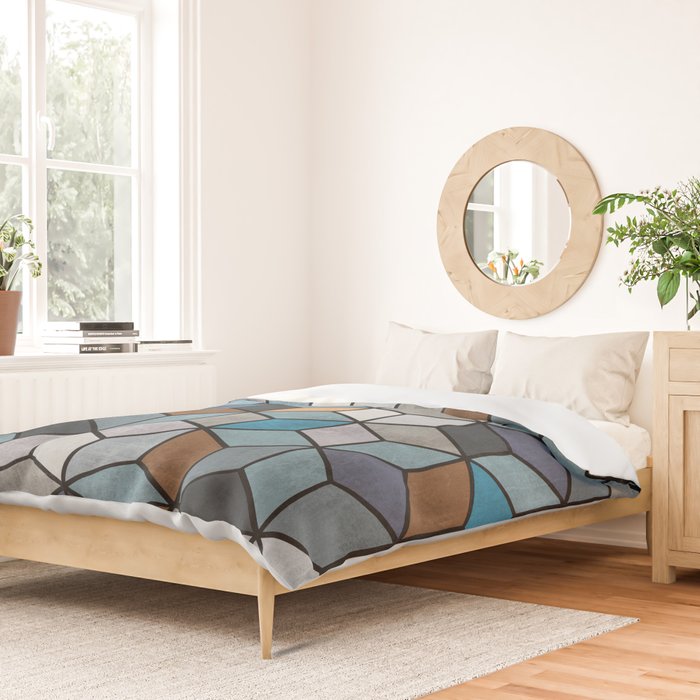 Colorful Concrete Cubes - Blue, Grey, Brown Duvet Cover Gallery Image 2