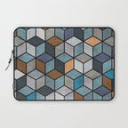 Colorful Concrete Cubes - Blue, Grey, Brown Laptop Sleeve Gallery Image 1